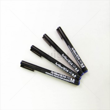 Artline ปากกาเขียนแผ่นใส หัวเดียว EK 854 <1/12> สีน้ำเงิน